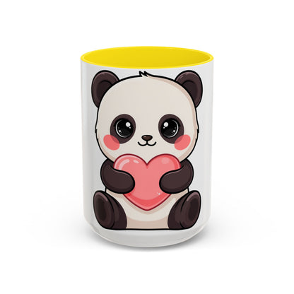 Kawaii Panda Heart Accent Coffee Mug
