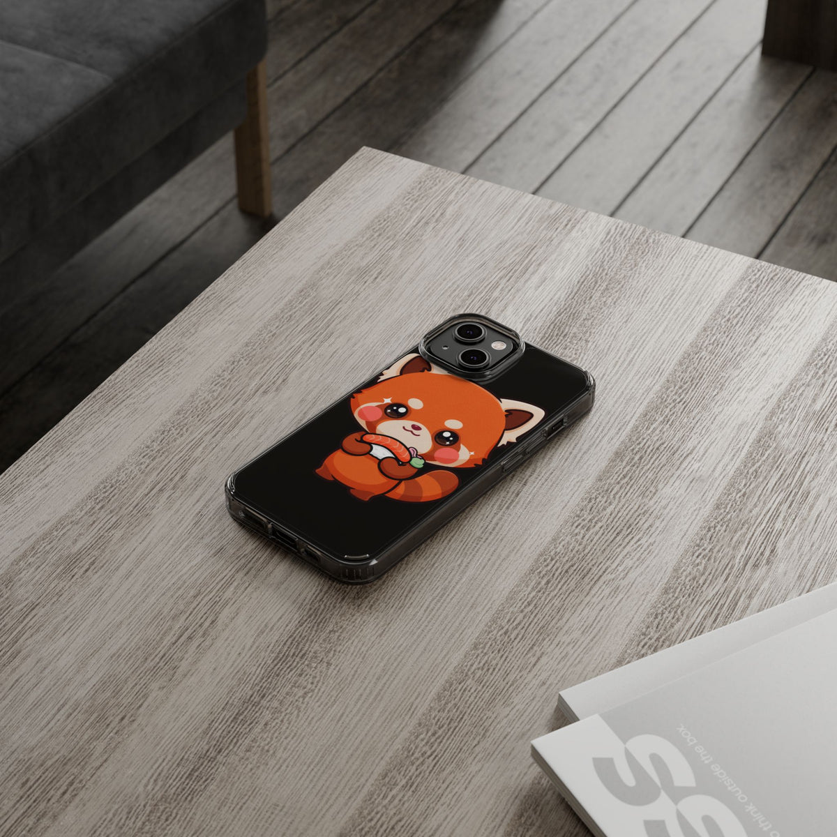 Red Panda Sushi Phone Case, Cute Kawaii Clear Case