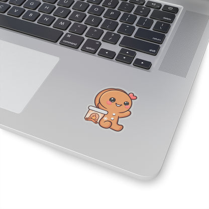 Kawaii Gingerbread Sticker for Cozy Holiday Cheer