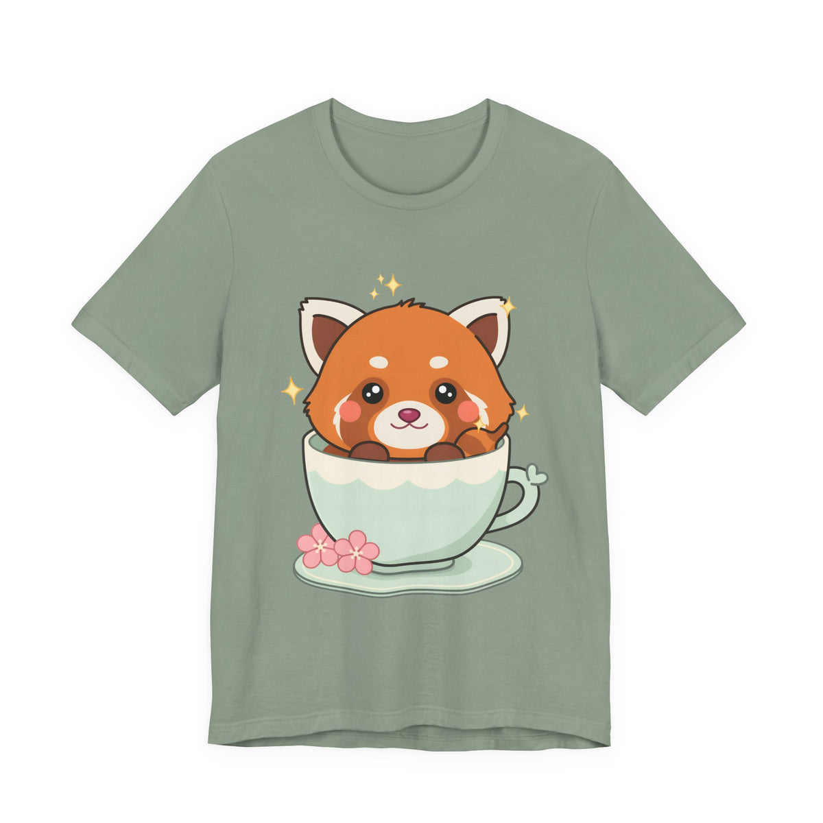 Kawaii Red Panda T-Shirt, Cute Tea Lover Gift