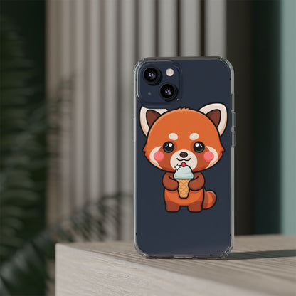Kawaii Red Panda Phone Case with Ice Cream