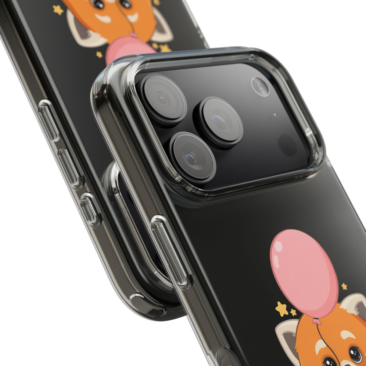 Kawaii Red Panda Clear Impact-Resistant Case with Balloon