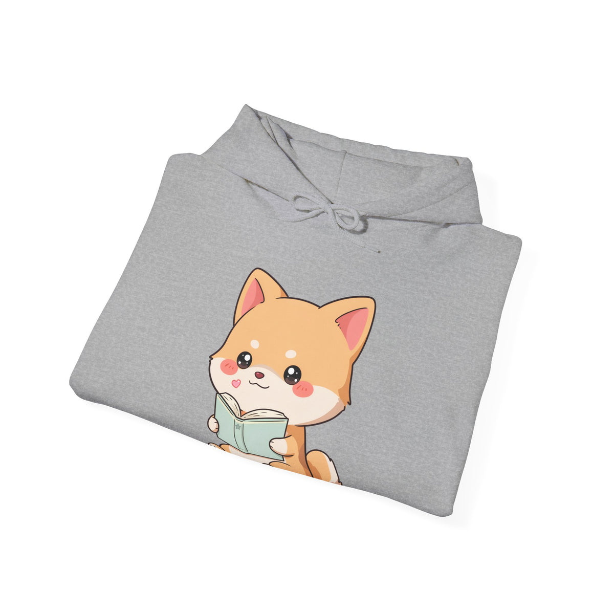 Kawaii Shiba Inu Reading Hoodie for Cozy Study Days