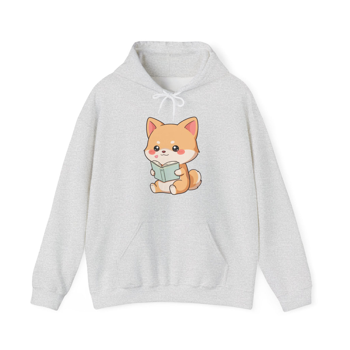 Kawaii Shiba Inu Reading Hoodie for Cozy Study Days