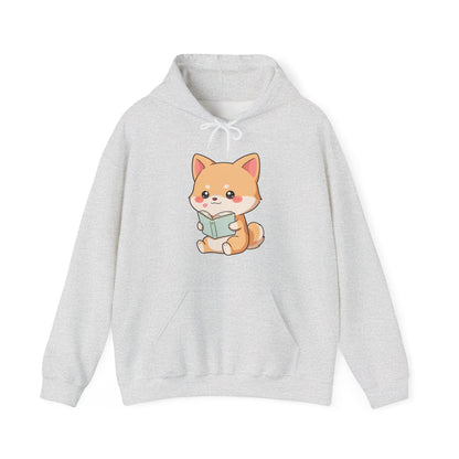 Kawaii Shiba Inu Reading Hoodie for Cozy Study Days