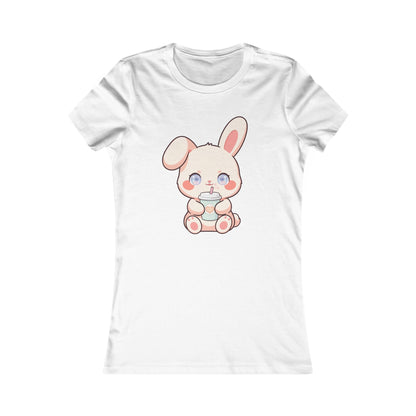 Kawaii Bunny Latte T-Shirt for Cozy Coffee Breaks