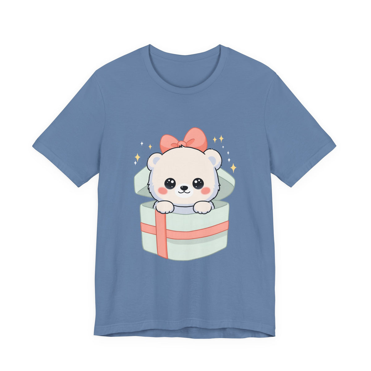 Kawaii Polar Bear Tee, Cute Gift Box Cub Unisex Shirt