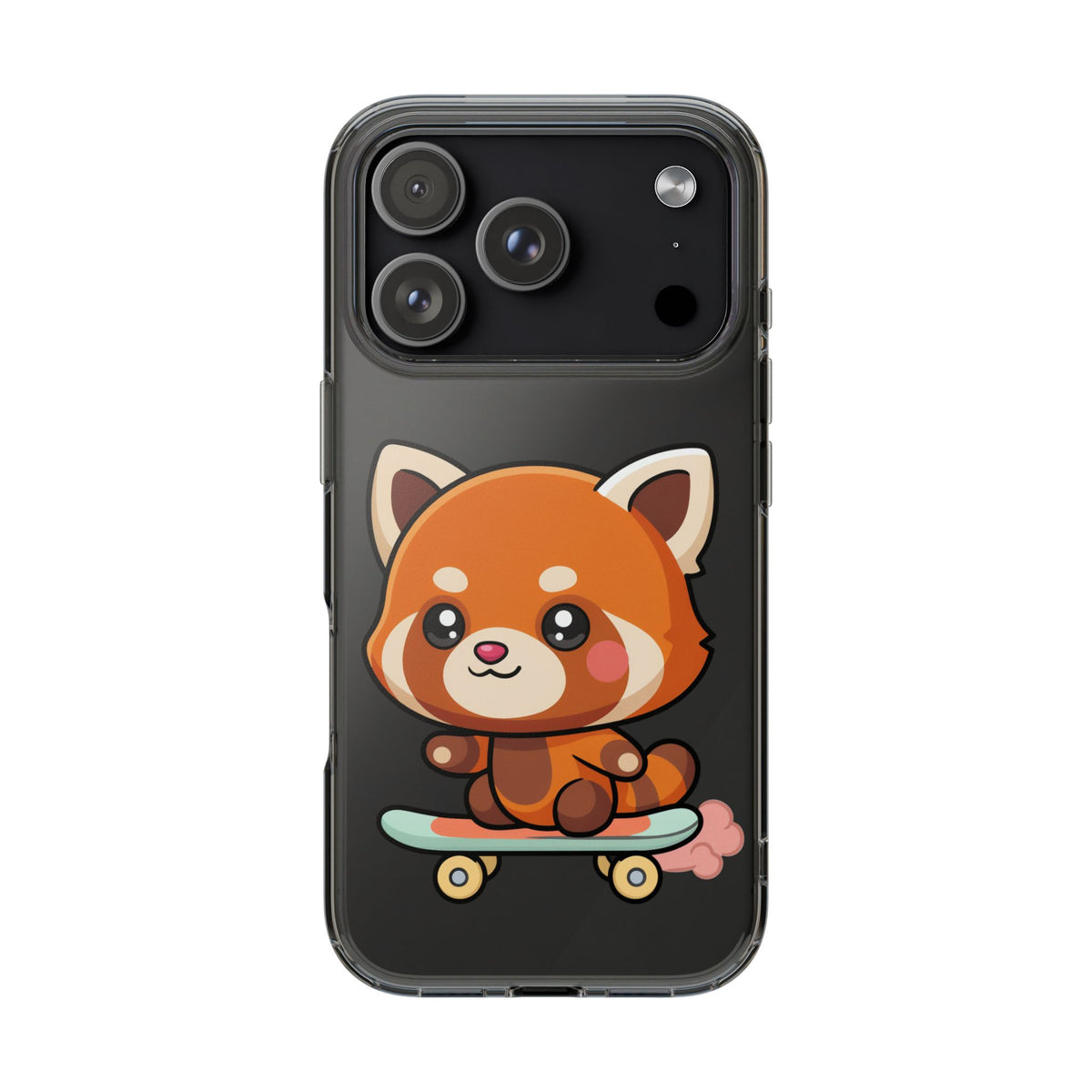 Red Panda Skateboard Phone Case, Cute Kawaii Style