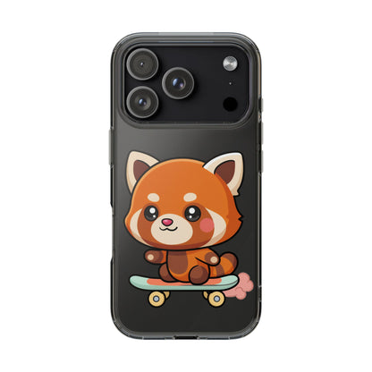 Red Panda Skateboard Phone Case, Cute Kawaii Style