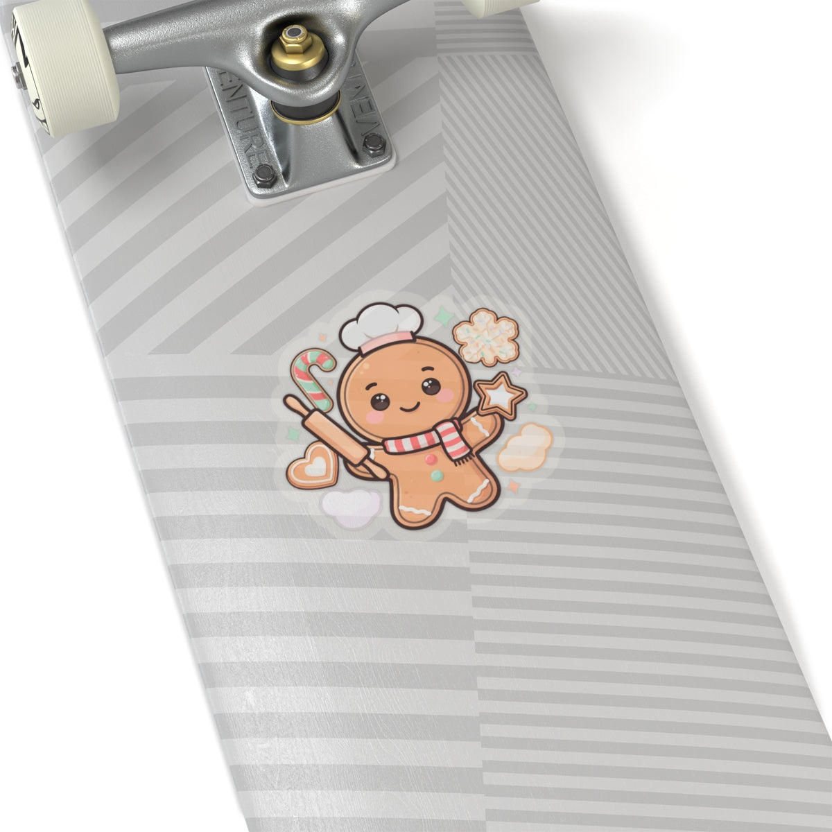 Kawaii Gingerbread Baker Christmas Kiss-Cut Sticker