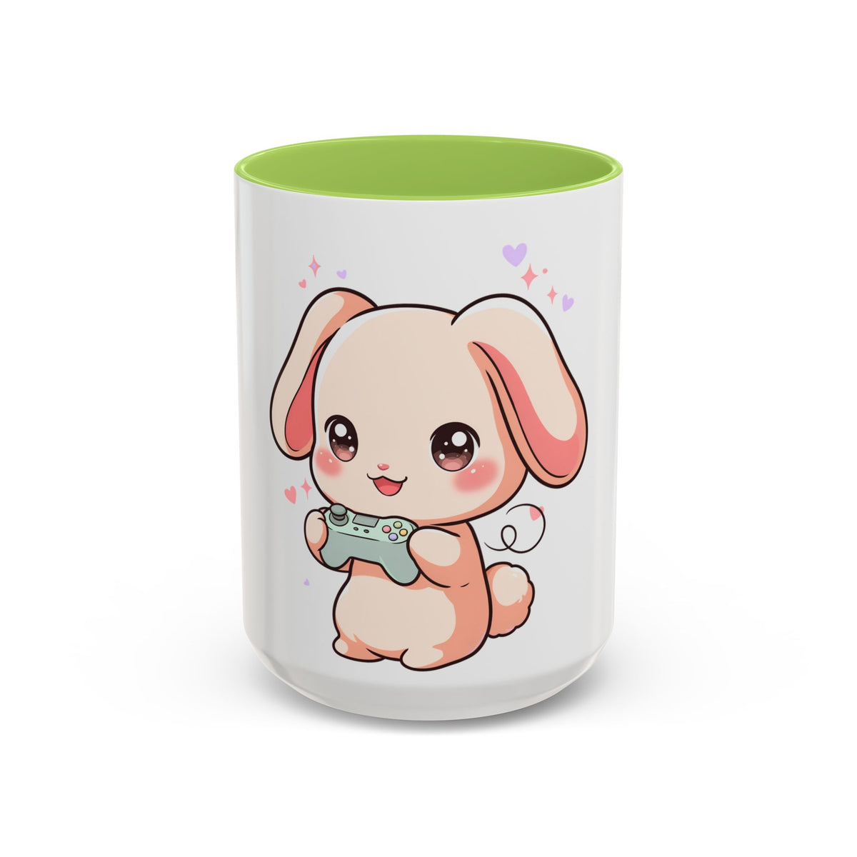 Gamer Bunny Accent Coffee Mug for Kawaii Game Lovers