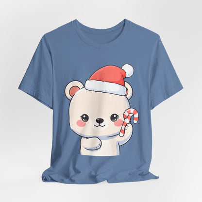 Kawaii Polar Bear Christmas Tee, Cute Holiday Gift