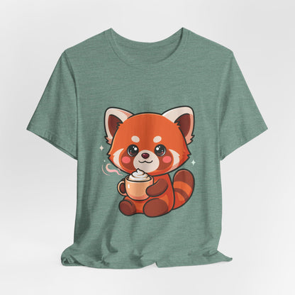 Kawaii Red Panda Coffee Tee for Cute Animal Lovers