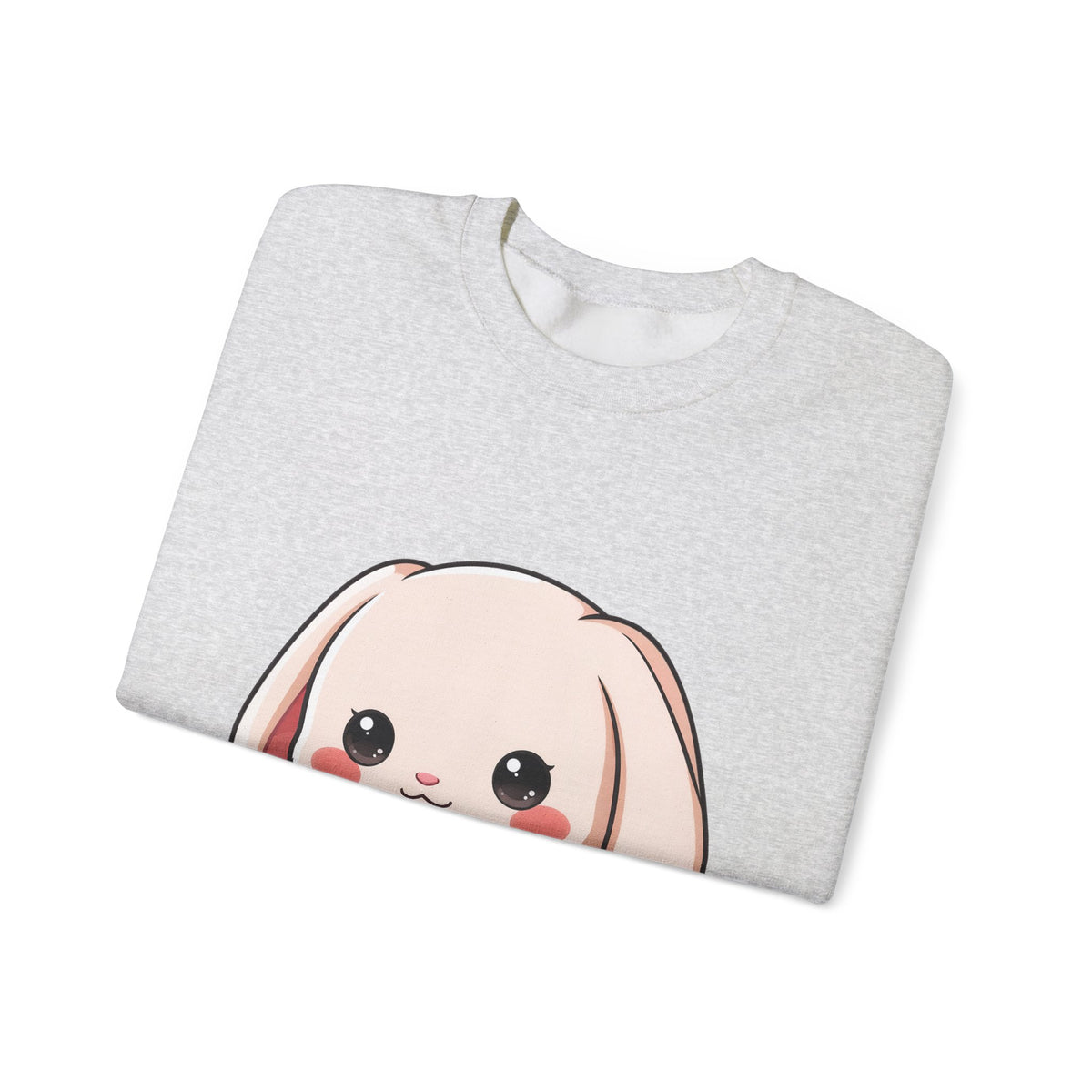 Kawaii Bunny Sweatshirt, Cute Heart Hug Crewneck