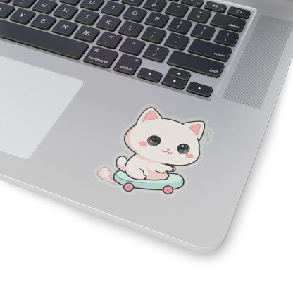 Kawaii Cat Skateboard Sticker for Cat Lovers