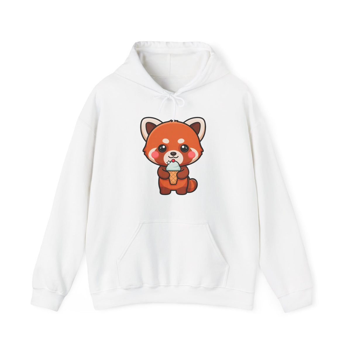 Red Panda Ice Cream Hoodie, Kawaii Animal Sweatshirt