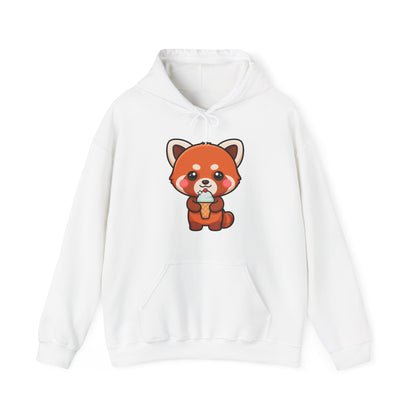 Red Panda Ice Cream Hoodie, Kawaii Animal Sweatshirt