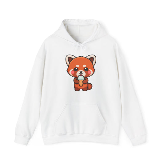 Red Panda Ice Cream Hoodie, Kawaii Animal Sweatshirt