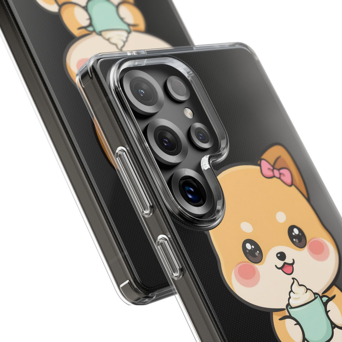 Kawaii Shiba Inu Phone Case with Latte