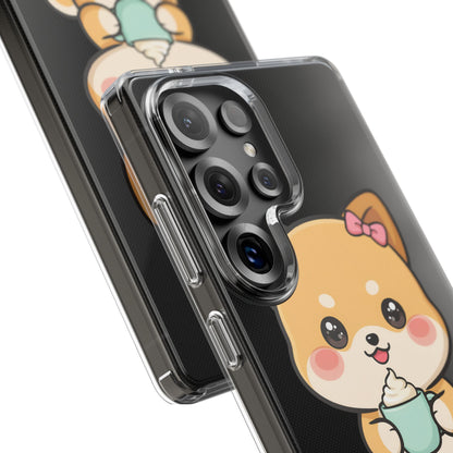 Kawaii Shiba Inu Phone Case with Latte