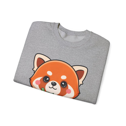 Kawaii Red Panda Sweatshirt, Cute Strawberry Hug Crewneck