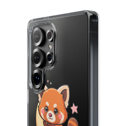 Red Panda Phone Case, Kawaii Moon Companion