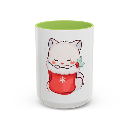 Kawaii Christmas Fox Accent Mug for Cozy Holiday Sips