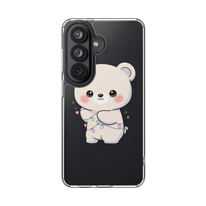 Kawaii Polar Bear Phone Case with Fairy Lights