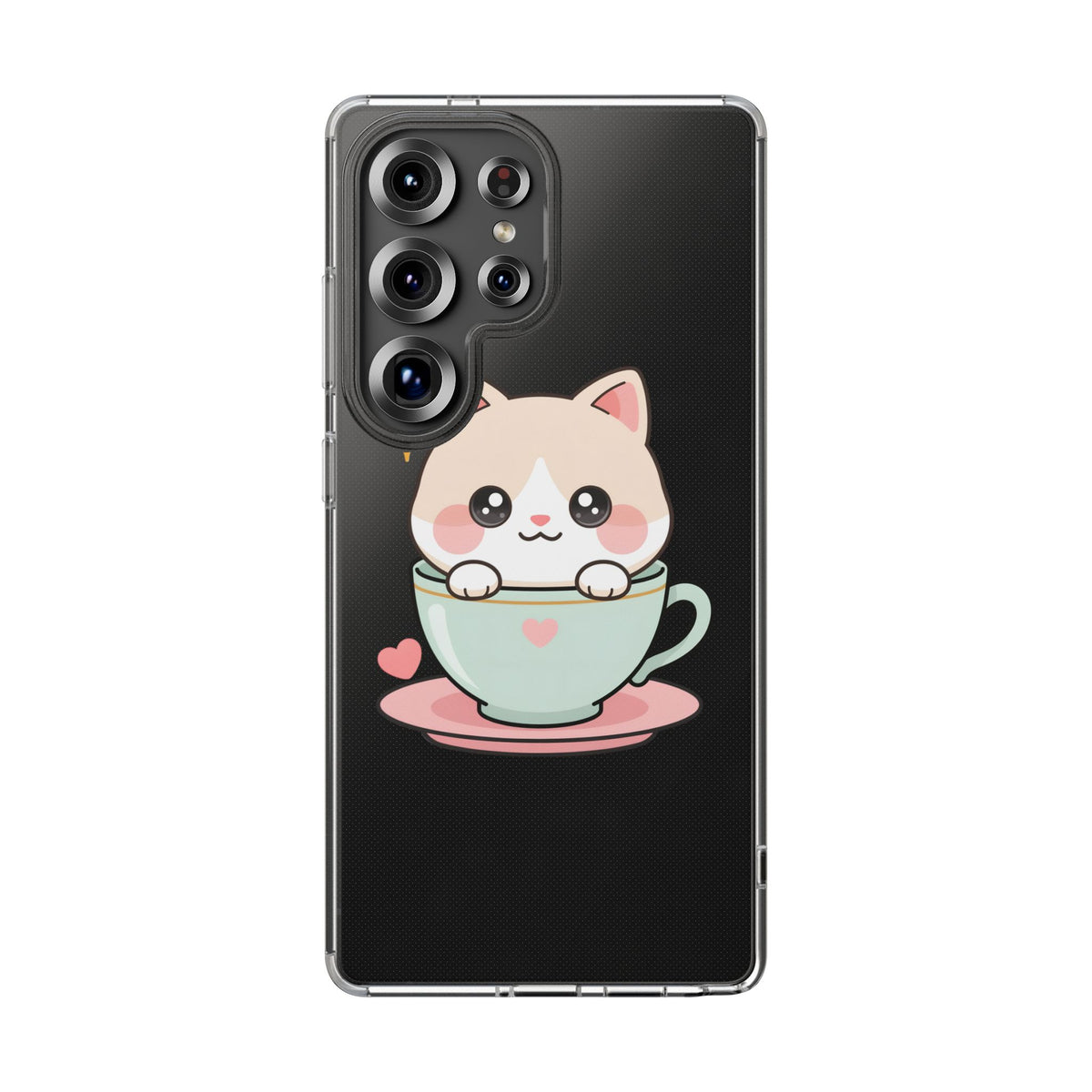 Kawaii Cat Phone Case, Cute Teacup Kitty Gift