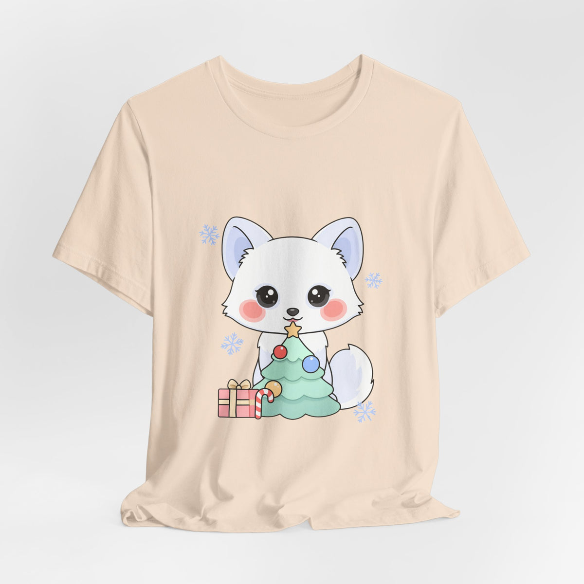 Kawaii Christmas Fox T-Shirt for Cozy Holiday Decorating