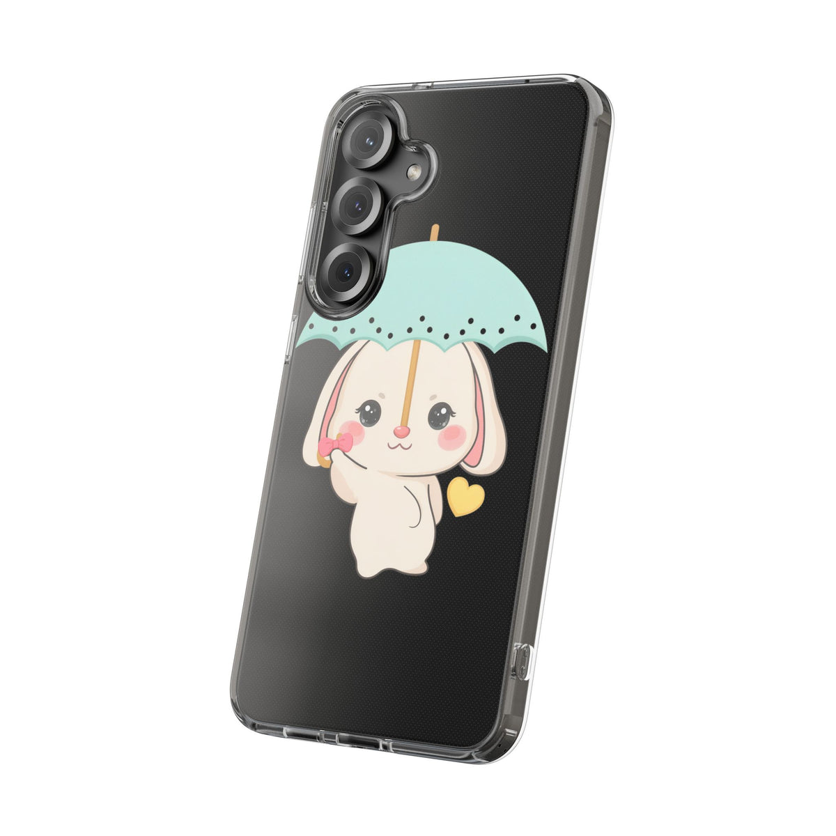Kawaii Bunny Phone Case with Umbrella | Cute Clear Case
