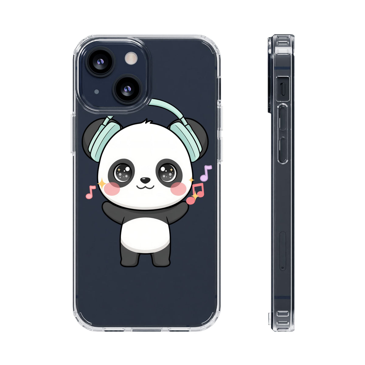 Kawaii Panda Phone Case with Headphones