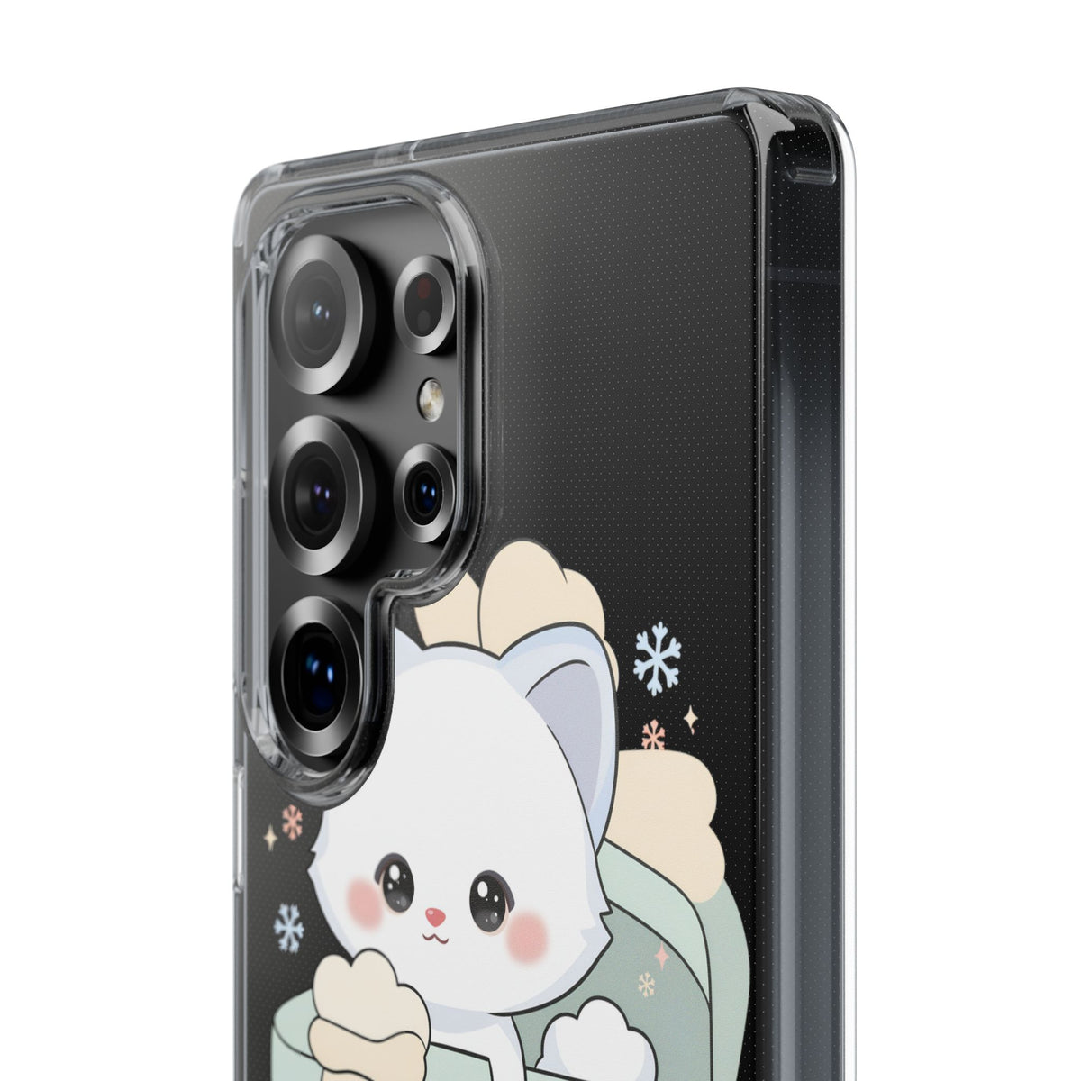 Kawaii Arctic Fox Clear Impact-Resistant Phone Case