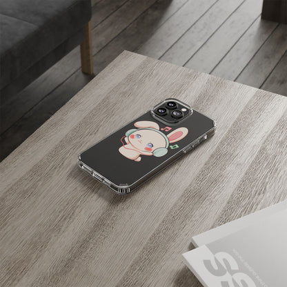 Kawaii Bunny Phone Case, Cute Music Lover Gift