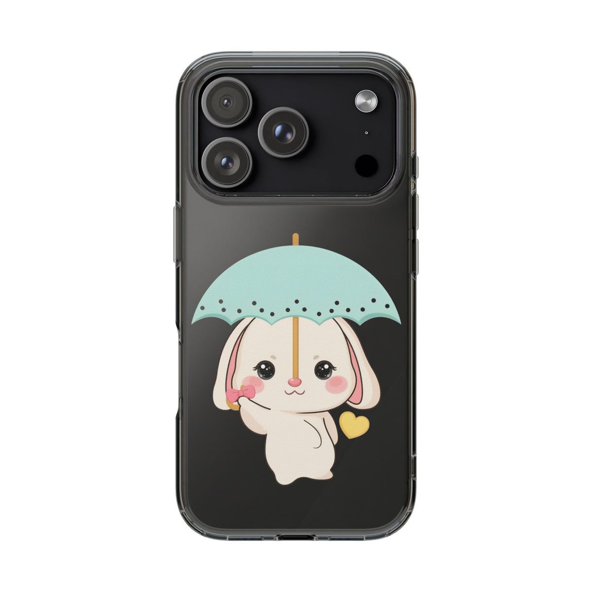 Kawaii Bunny Phone Case with Umbrella | Cute Clear Case