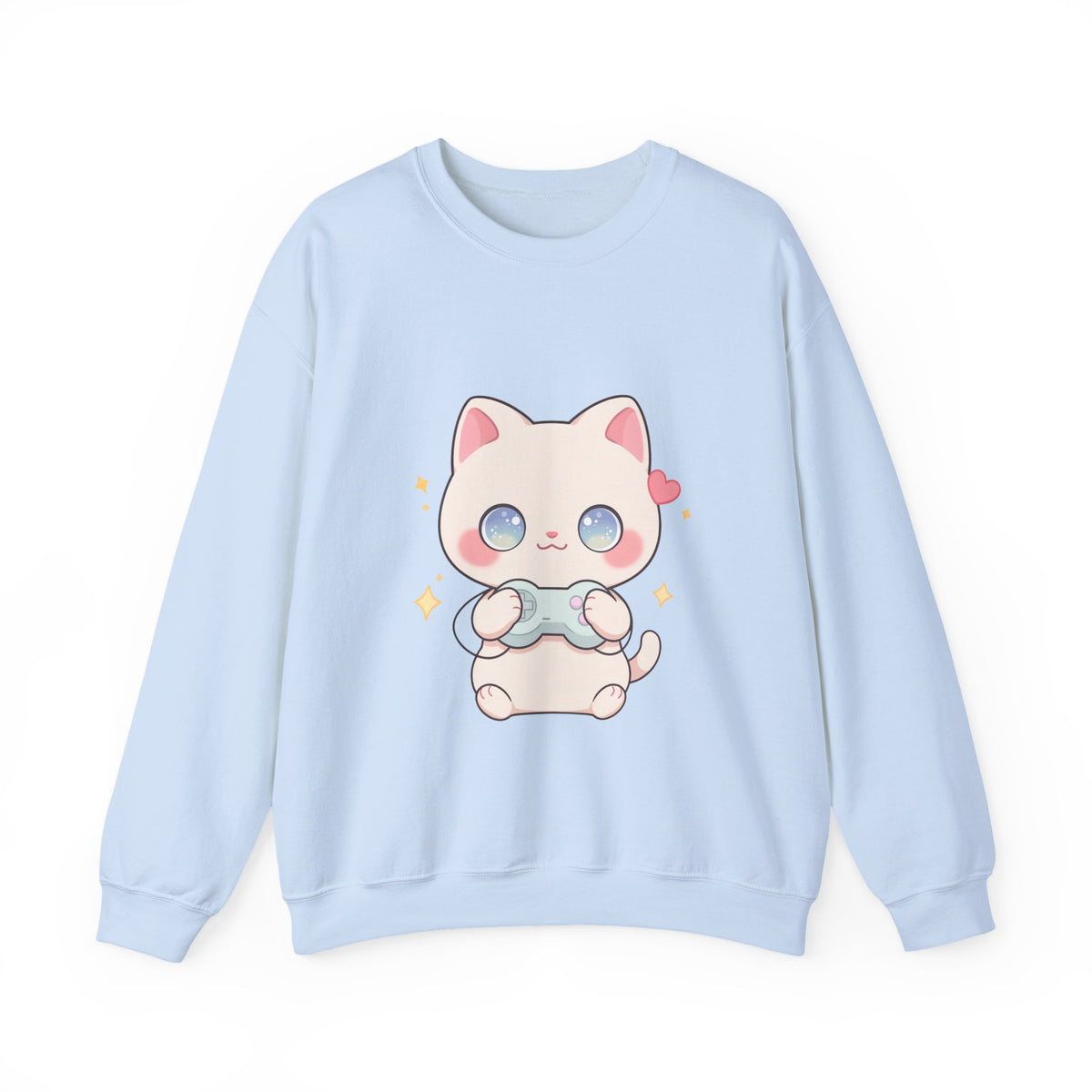 Kawaii Gamer Cat Sweatshirt for Cozy Gaming Nights
