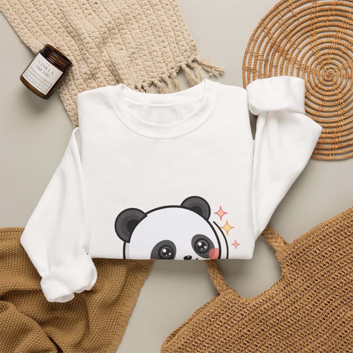 Kawaii Panda Skateboard Sweatshirt, Cute Chibi Panda
