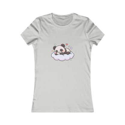 Kawaii Panda Women's Tee, Sleeping Panda on a Cloud