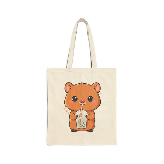 Kawaii Quokka Bubble Tea Tote Bag for Boba Lovers