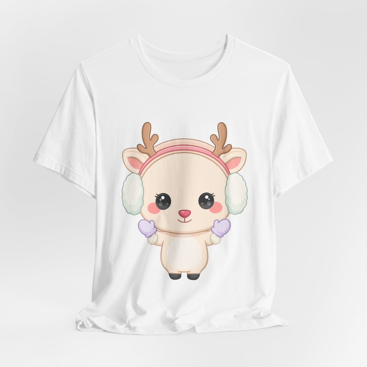 Kawaii Reindeer T-Shirt, Cute Winter Animal Tee