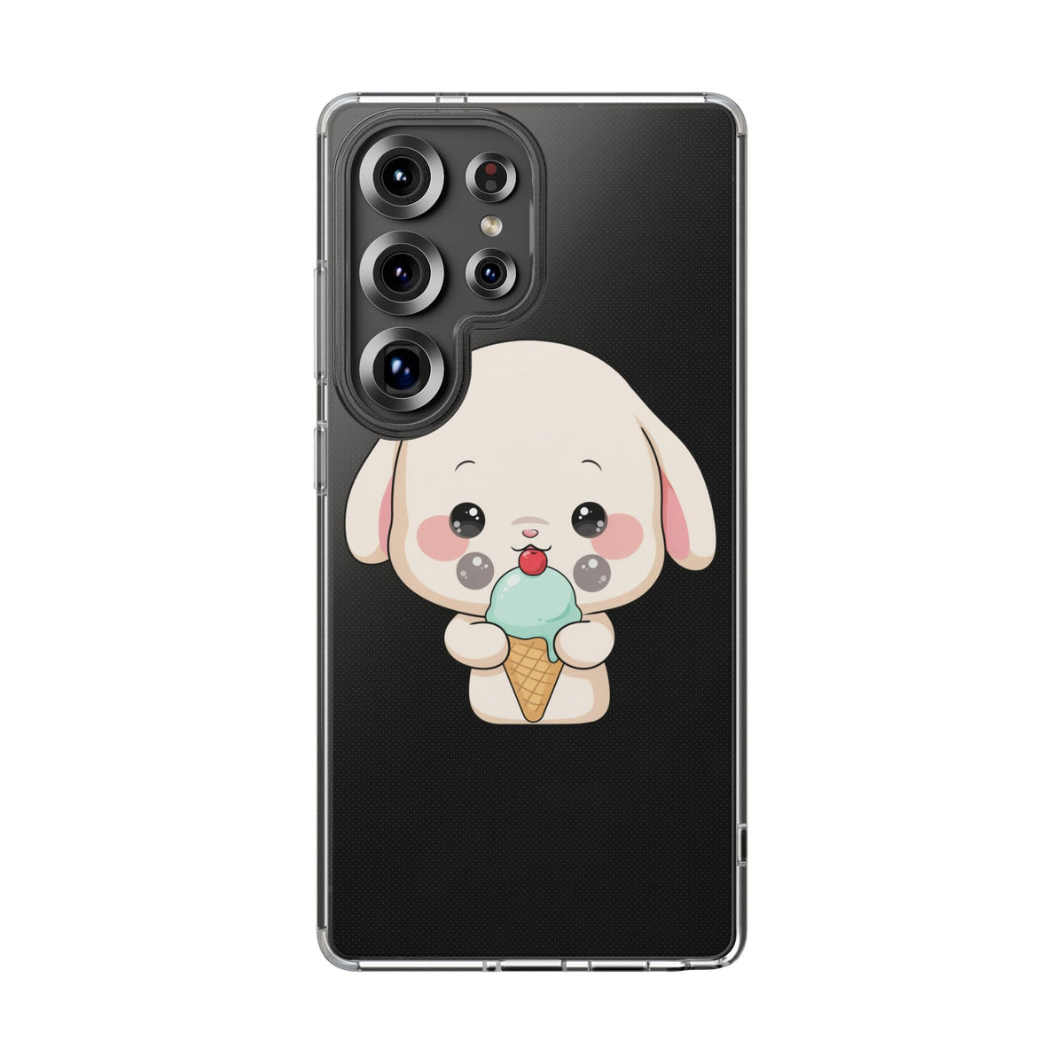 Kawaii Bunny Phone Case, Ice Cream Cutie Clear Case