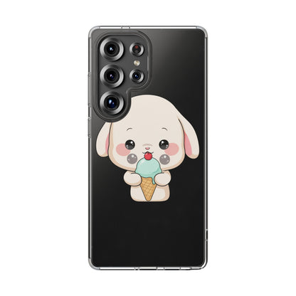 Kawaii Bunny Phone Case, Ice Cream Cutie Clear Case