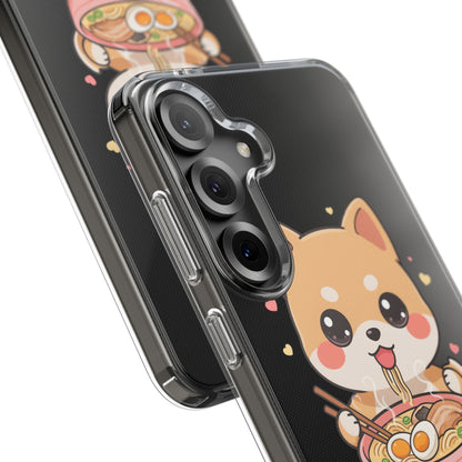 Kawaii Shiba Inu Ramen Clear Impact-Resistant Case