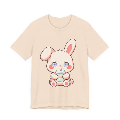 Kawaii Bunny Coffee T-Shirt: Cute Latte Lover Tee