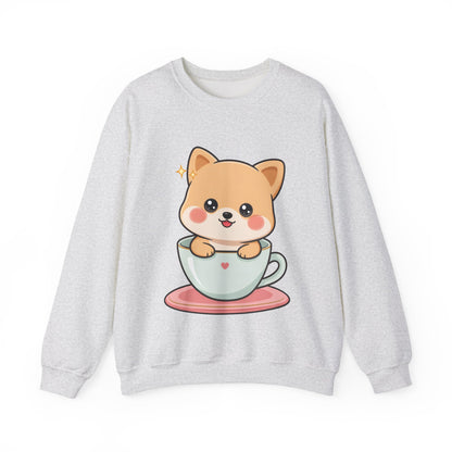 Kawaii Shiba Inu Sweatshirt, Cute Puppy Crewneck
