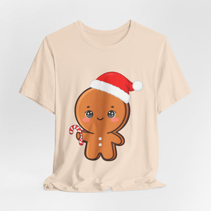 Gingerbread Man Christmas T-Shirt, Cute Kawaii Holiday Tee