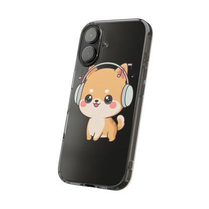 Kawaii Shiba Inu Phone Case – Music Lover Clear Case