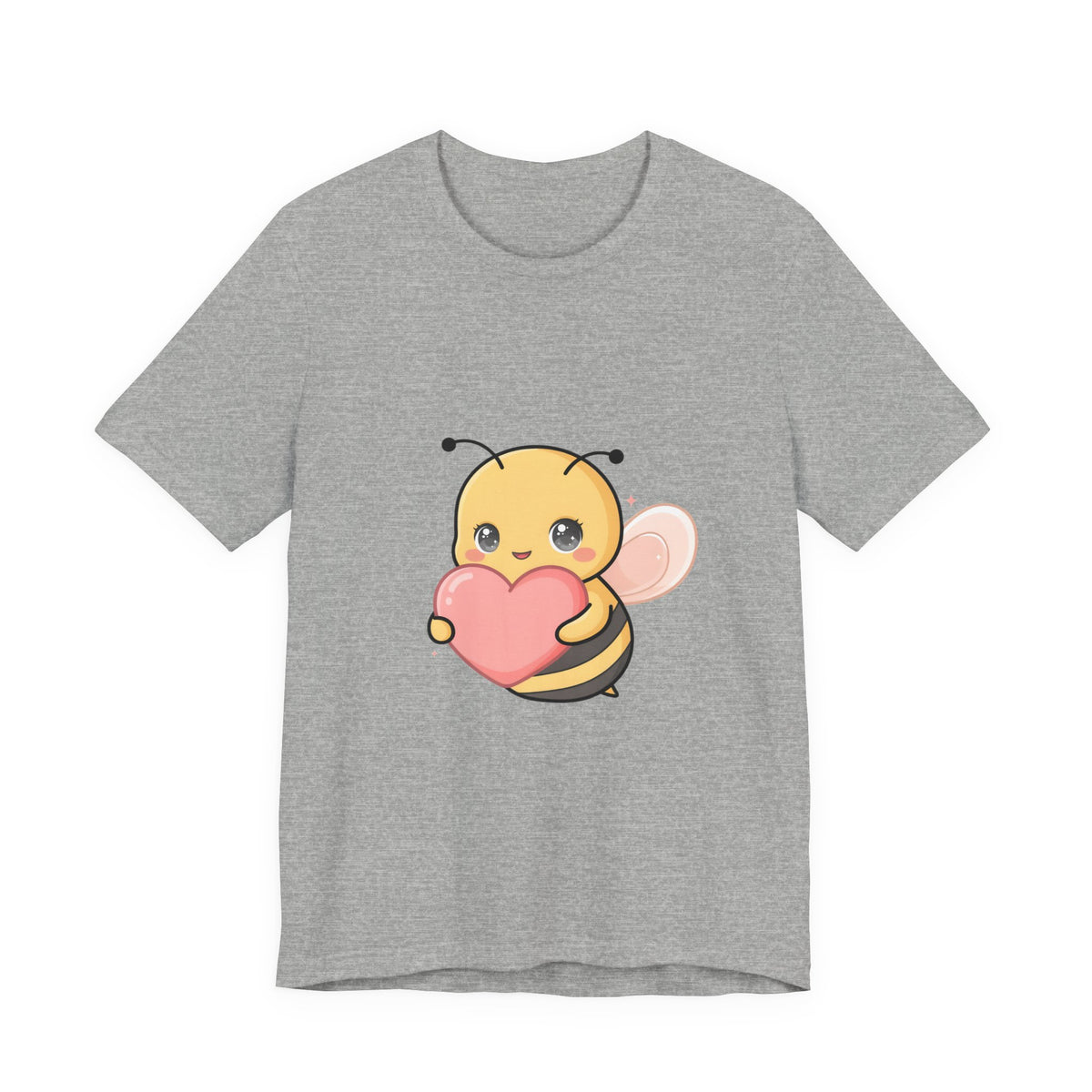 Kawaii Bee T-Shirt: Sweet Heart-Loving Unisex Tee