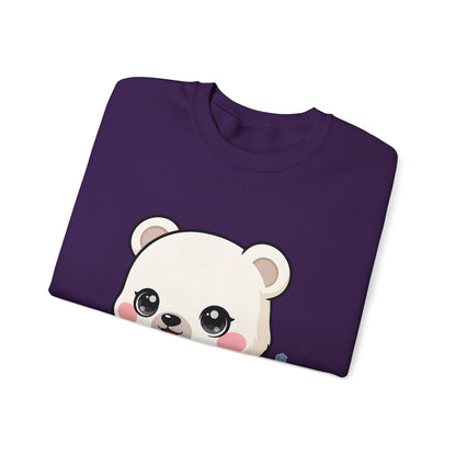 Cute Polar Bear Sweatshirt, Kawaii Ice Skating Cub