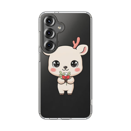 Kawaii Christmas Reindeer Clear Phone Case Gift